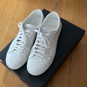 Saint Laurent sneakers. White with silver studs. Size 40.